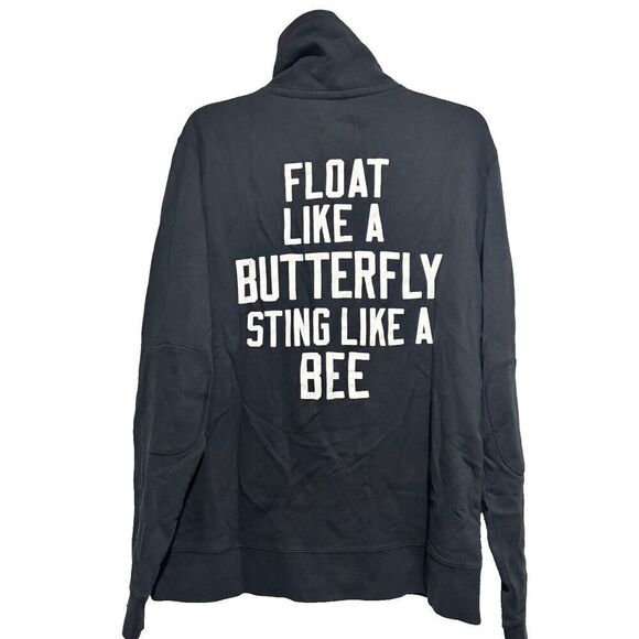 NWT Roots of Fight Ali Ro Large  Cardigan Jacket Black Long Sleeve Front Pocket - Picture 2 of 12